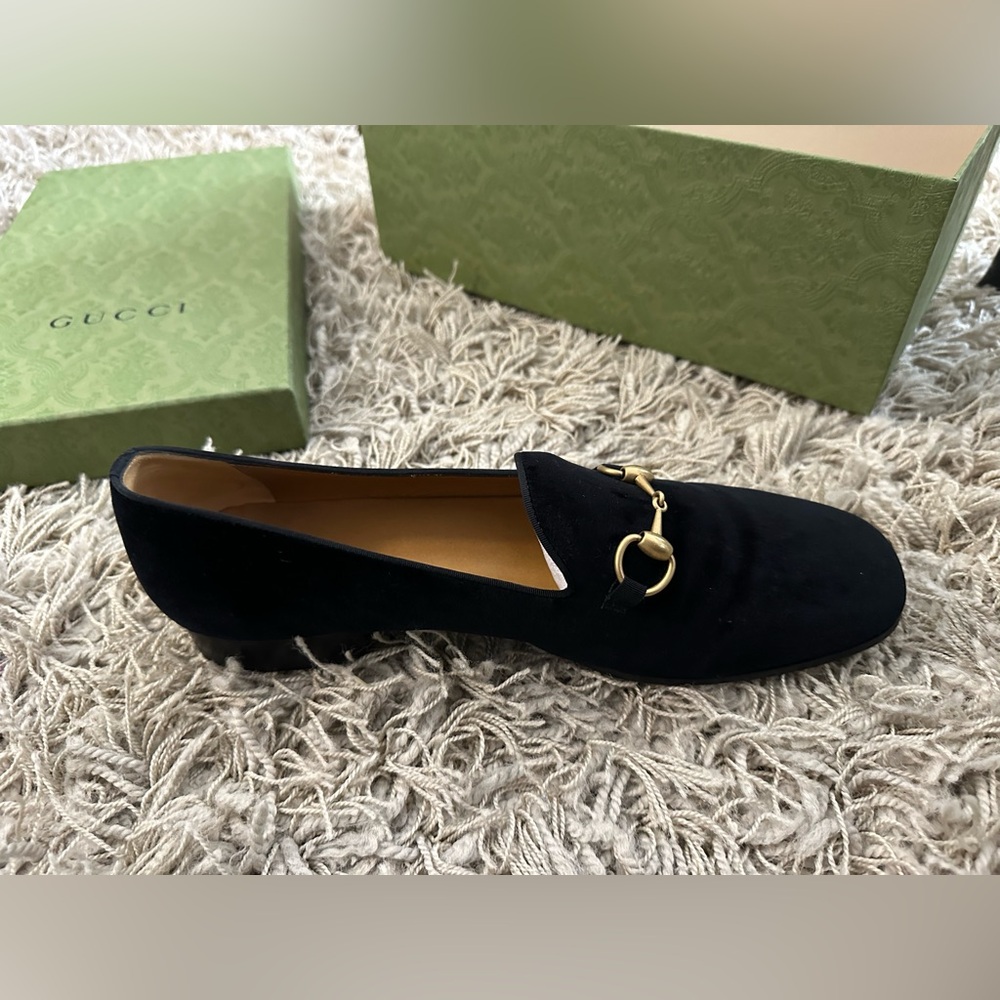 Gucci Jordaan Black Velvet Horsebit Loafers (Worn 1x) - Men’s Size 11 - Picture 4 of 9